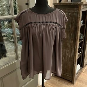 Large gray Loft blouse.